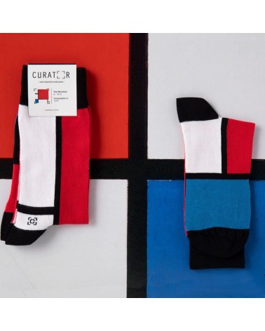 Socken - Komposition II in Rot, Blau und Gelb von Piet Mondrian Curator Socks socke kuschelsocken für damen lustig herren far...