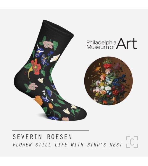 Chaussettes - La Nature morte avec nid d'oiseau de Severin Roesen Curator Socks Chaussettes design suisse original
