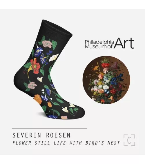 Chaussettes - La Nature morte avec nid d'oiseau de Severin Roesen Curator Socks jolies pour femme originales pour homme chaus...