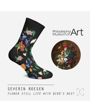 Socks - Severin Roesen's Still Life with Bird's Nest Curator Socks funny crazy cute cool best pop socks for women men