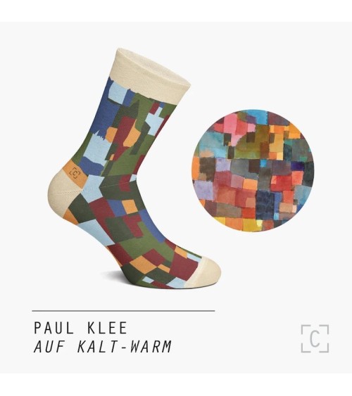 Calzini - Raumarchitekturen (Auf Kalt-Warm) di Paul Klee Curator Socks Calze design svizzera originale