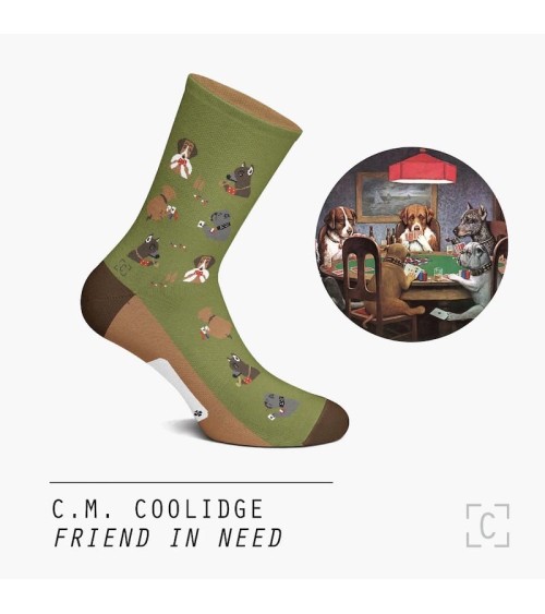 Calzini - Cani che giocano a poker di Coolidge Curator Socks calze da uomo per donna divertenti simpatici particolari