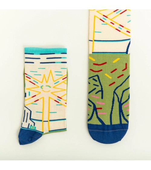 Chaussettes - Le Soleil d'Edvard Munch Curator Socks jolies chausset pour homme femme fantaisie drole originales