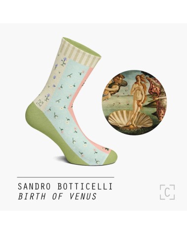 Chaussettes - La naissance de Vénus de Botticelli Curator Socks jolies chausset pour homme femme fantaisie drole originales
