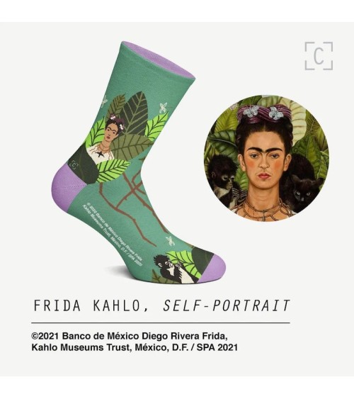 Chaussettes - Autoportrait de Frida Kahlo Curator Socks Chaussettes design suisse original