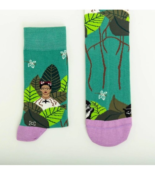 Socken - Frida Kahlo Selbstportait Curator Socks Socke lustige Damen Herren farbige coole socken mit motiv kaufen