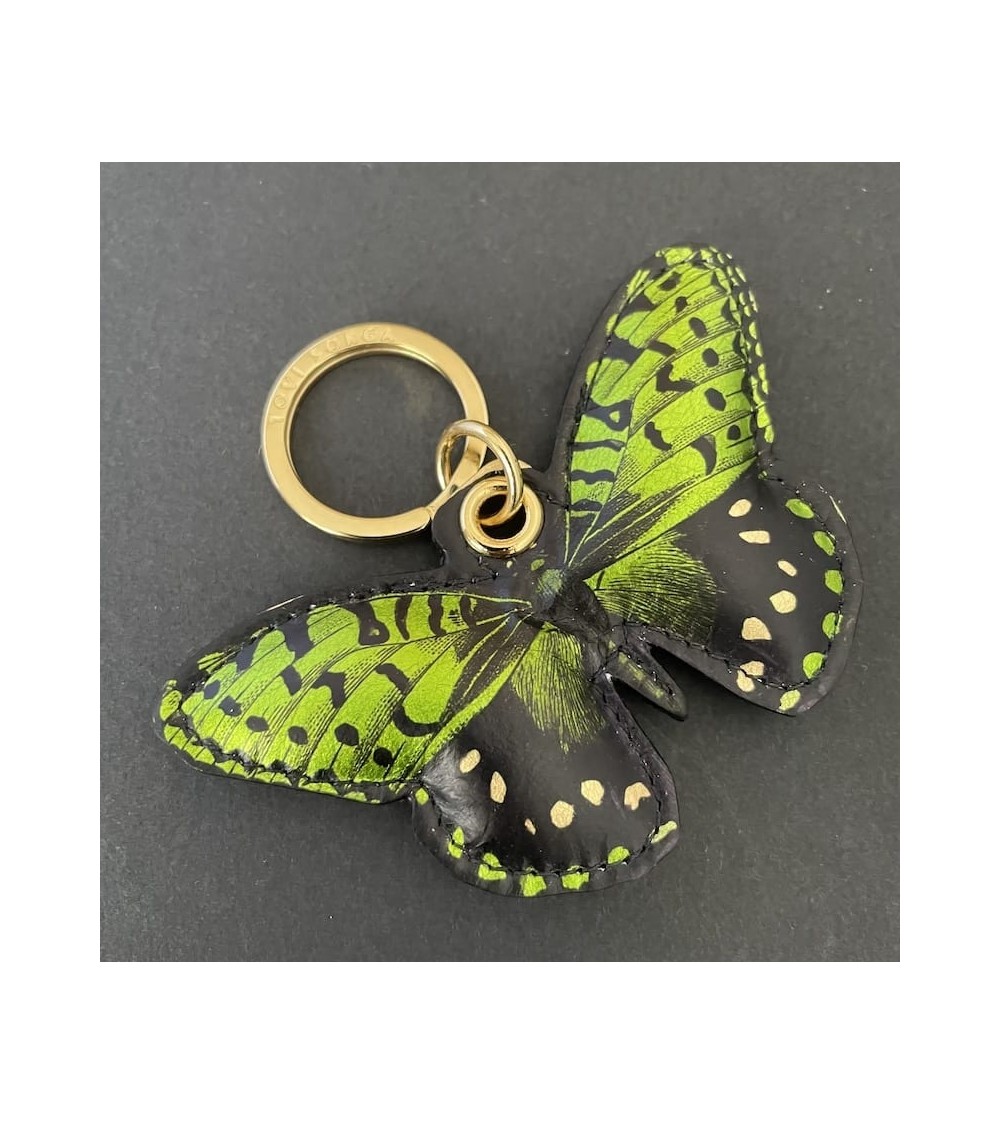 Leather Keyring - Green Butterfly Alkemest original gift idea switzerland