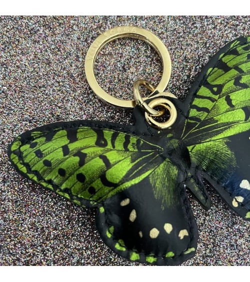 Leather Keyring - Green Butterfly Alkemest original gift idea switzerland