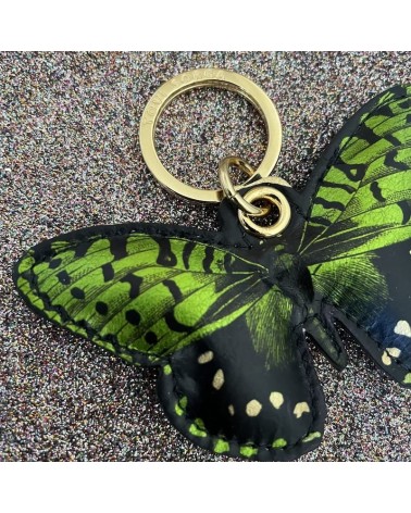 Leather Keyring - Green Butterfly Alkemest original gift idea switzerland