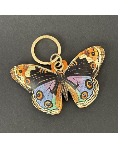 Porte-clés en cuir - Papillon multicolore Alkemest idée cadeau original suisse