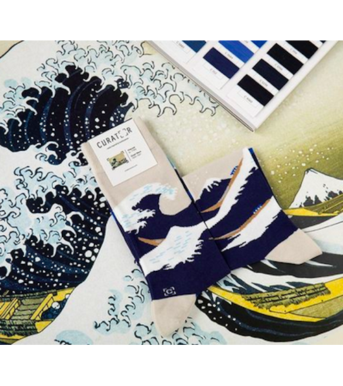 Calzini - La grande onda di Kanagawa - Katsushika Hokusai Curator Socks calze da uomo per donna divertenti simpatici particolari