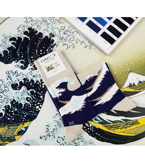 Socken - Die große Welle vor Kanagawa von Katsushika Hokusai Curator Socks socke kuschelsocken für damen lustig herren farbig...