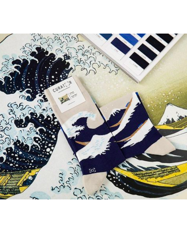 Calzini - La grande onda di Kanagawa - Katsushika Hokusai Curator Socks calze da uomo per donna divertenti simpatici particolari