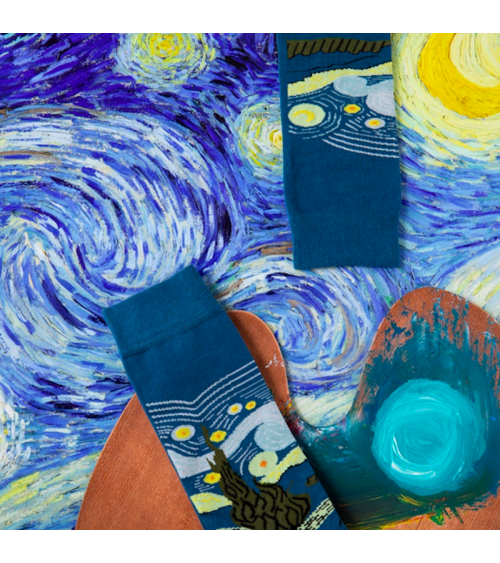 Calzini - Notte stellata di Vincent van Gogh Curator Socks calze da uomo per donna divertenti simpatici particolari