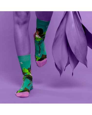 Socken - Frida Kahlo Selbstportait Curator Socks Socke lustige Damen Herren farbige coole socken mit motiv kaufen