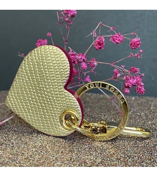 Porte-clés en cuir - Coeur doré Alkemest Porte-clés design suisse original