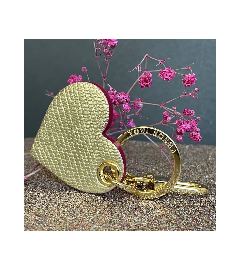 Leather Keyring - Golden Heart Alkemest original gift idea switzerland