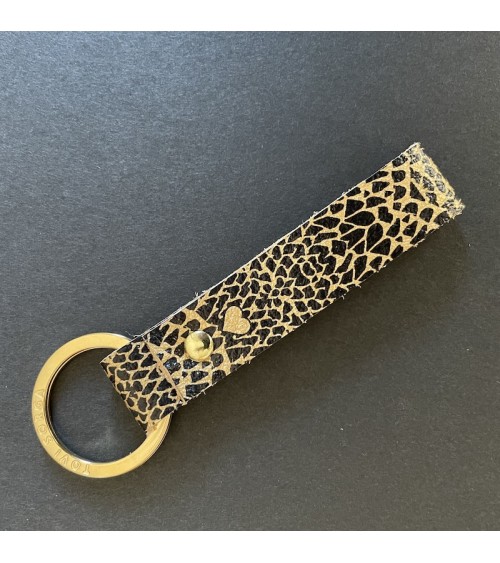 Porte-clés en cuir - Imprimé Python doré Alkemest Porte-clés design suisse original