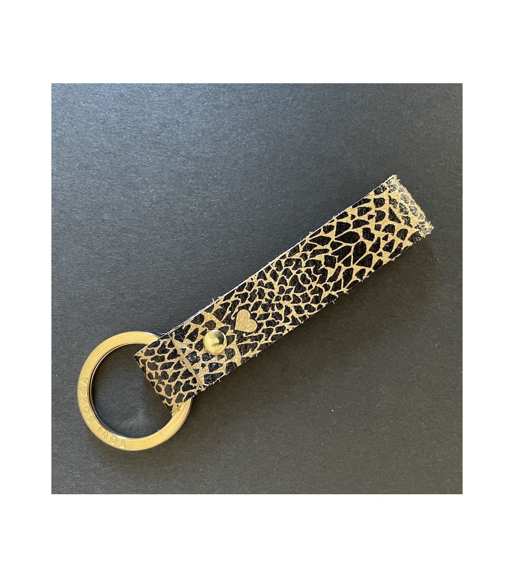 Schlüsselanhänger aus Leder - Goldener Python-Druck Alkemest geschenkidee schweiz kaufen