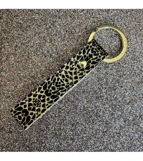 Schlüsselanhänger aus Leder - Goldener Python-Druck Alkemest geschenkidee schweiz kaufen