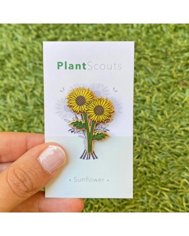 Emaille Pin - Sonnenblume Plant Scouts Anstecknadel Ansteckpins pins anstecknadeln kaufen