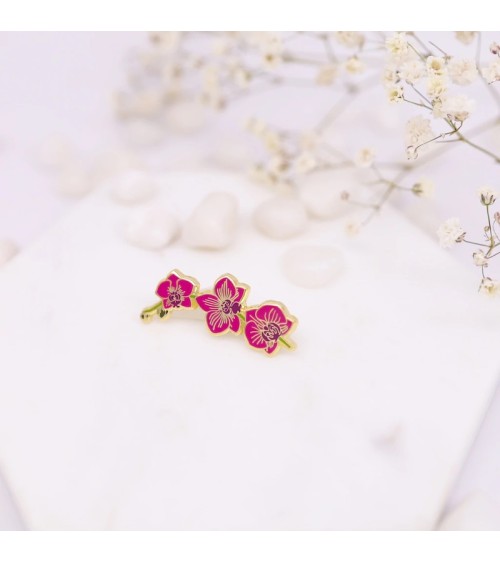 Enamel Pin - Pink orchid Plant Scouts broches and pins hat pin badges collectible
