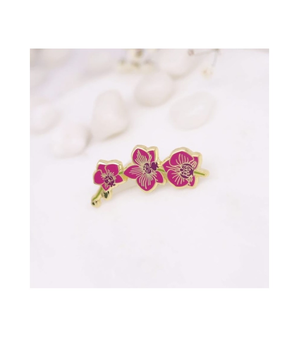 Enamel Pin - Pink orchid Plant Scouts broches and pins hat pin badges collectible