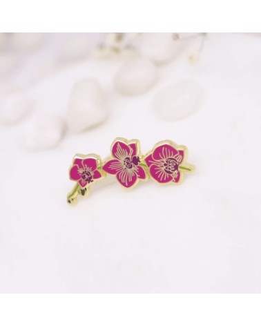 Enamel Pin - Pink orchid Plant Scouts broches and pins hat pin badges collectible