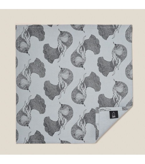 4 Serviettes de Table en tissu - Bleu Gris Atelier Mouti original suisse