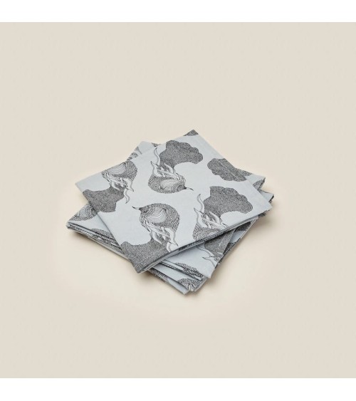 4 Serviettes de Table en tissu - Bleu Gris Atelier Mouti original suisse