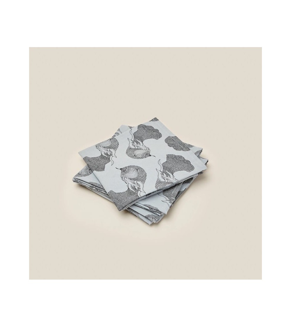 Set di 4 tovaglioli di stoffa - Blu Grigio Atelier Mouti