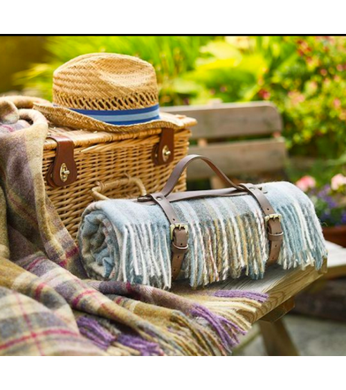 Cinghia per coperta da picnic in pelle Bronte by Moon di qualità per divano coperte plaid