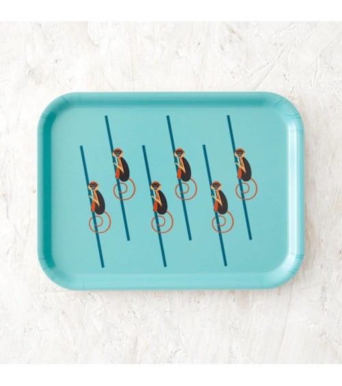 Singes - Plateau de service rectangulaire en bois Ellie Good illustration saladié service bois table apéritif apéro télé de f...