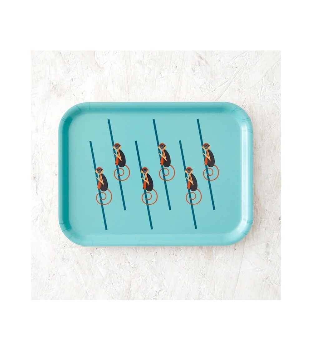 Scimmie - Vassoio di legno rettangolare design Ellie Good illustration decorativo legno vassoio design