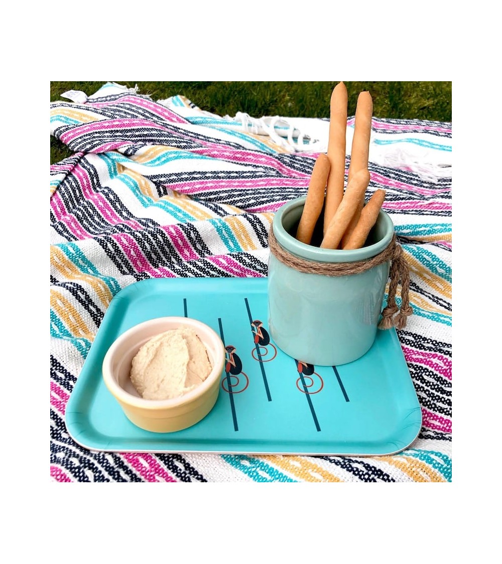 Singes - Plateau de service rectangulaire en bois Ellie Good illustration saladié service bois table apéritif apéro télé de f...