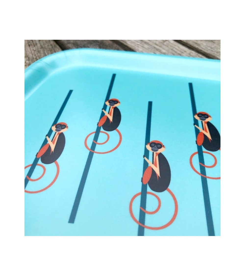 Singes - Plateau de service rectangulaire en bois Ellie Good illustration saladié service bois table apéritif apéro télé de f...