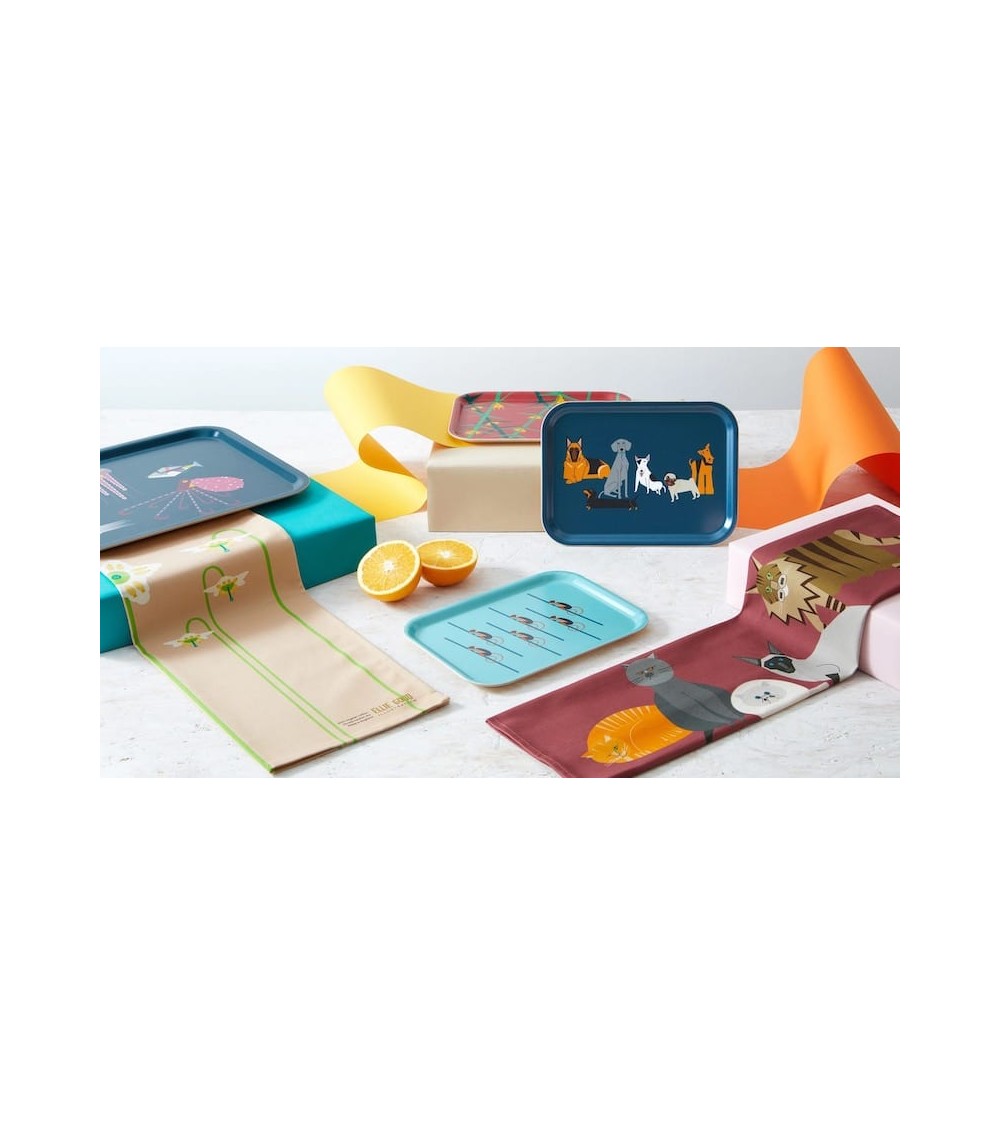 Scimmie - Vassoio di legno rettangolare design Ellie Good illustration decorativo legno vassoio design