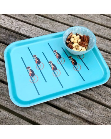 Monkeys - Rectangular wood serving tray Ellie Good illustration tray bowl fruit wooden design