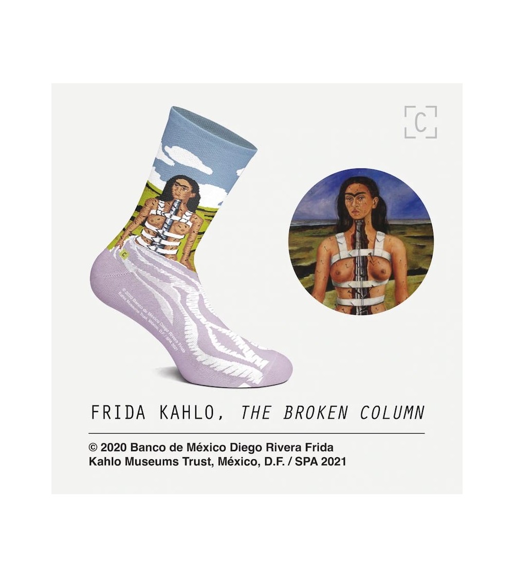 Chaussettes - La colonne brisée - Frida Kahlo Curator Socks jolies chausset pour homme femme fantaisie drole originales