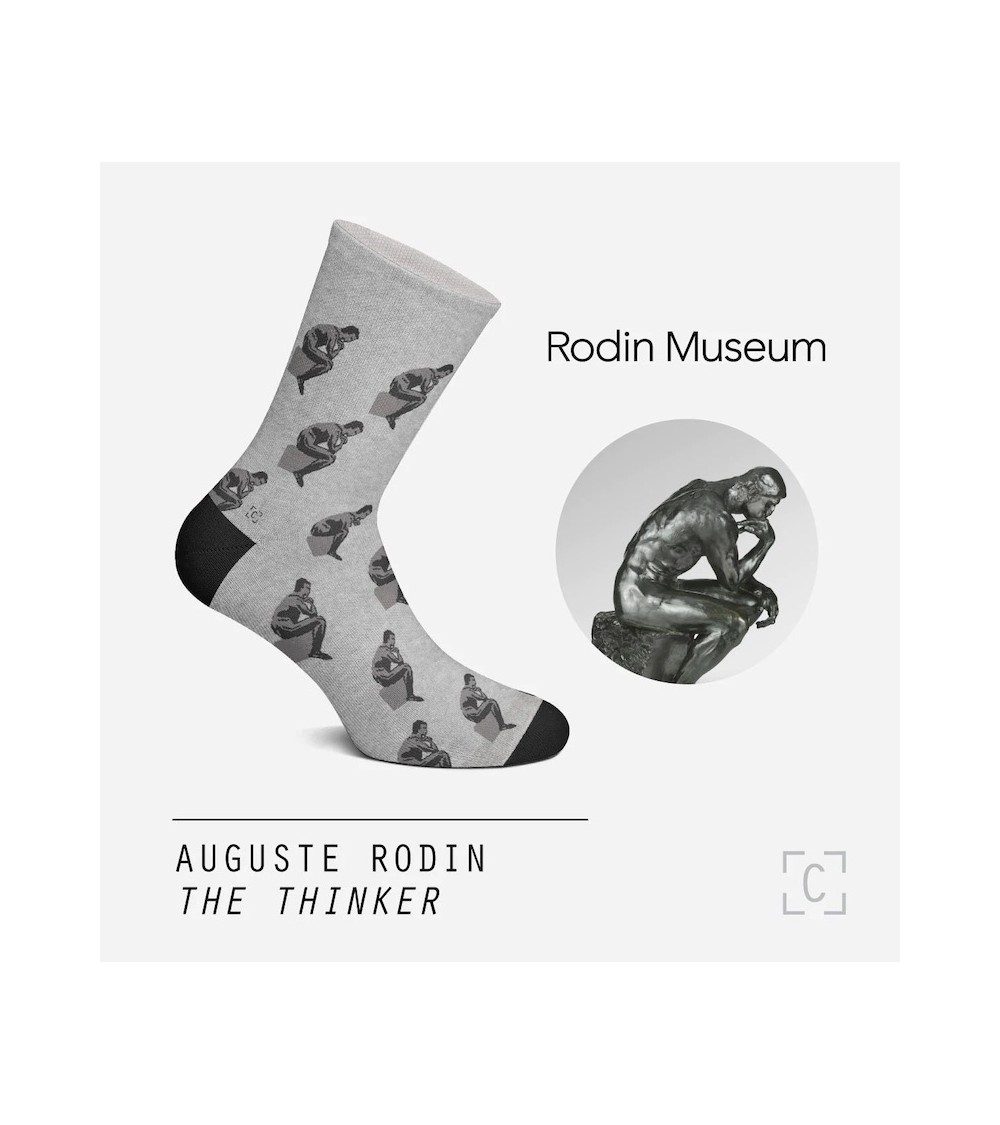 Socken - Der Denker von Rodin Curator Socks socke kuschelsocken für damen lustig herren farbige coole socken