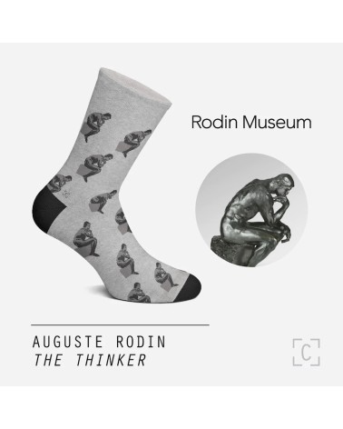 Socks - The thinker - Rodin Curator Socks funny crazy cute cool best pop socks for women men