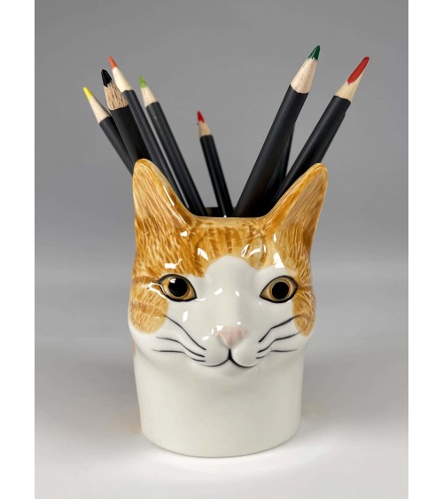 Squash - Animal Pencil pot & Flower pot - Cat Quail Ceramics pretty pen pot holder cutlery toothbrush makeup brush