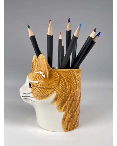 Squash - Animal Pencil pot & Flower pot - Cat Quail Ceramics pretty pen pot holder cutlery toothbrush makeup brush