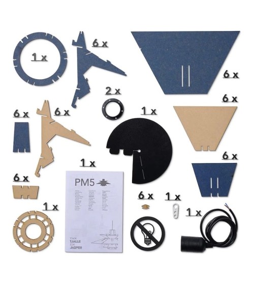 PM5 Naturale e Blu - Lampada a Sospensione Van Tjalle en Jasper lampade lampadario design moderne led cucina camera soggiorno