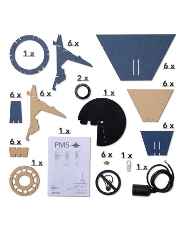 PM5 Naturale e Blu - Lampada a Sospensione Van Tjalle en Jasper lampade lampadario design moderne led cucina camera soggiorno