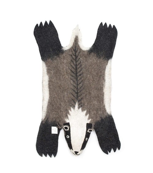 Billie le Blaireau - Tapis animal en laine Sew Heart Felt tapis animaux jungle chambre bebe animal enfant