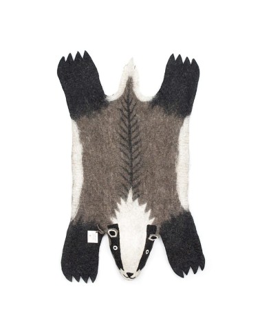 Billie the Badger - Wool animal rug Sew Heart Felt Children's rugs design switzerland original