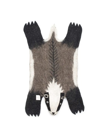 Billie le Blaireau - Tapis animal en laine Sew Heart Felt tapis animaux jungle chambre bebe animal enfant