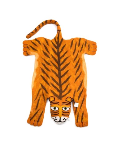 Raj la Tigre - Grande Tappeto animale in lana Sew Heart Felt tappeti in lana naturale fatti a mano Tappeto animali bambini