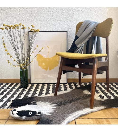 Billie le Blaireau - Tapis animal en laine Sew Heart Felt tapis animaux jungle chambre bebe animal enfant